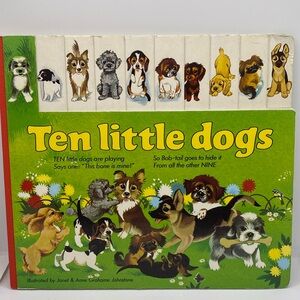 Vintage Ten Little Dogs Hardboard Children’s Book 1979 Brimax English Edition